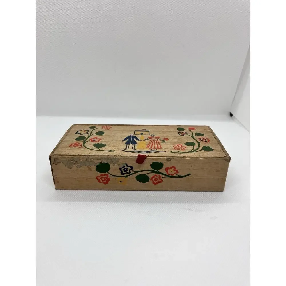 Old Spice Vanity Soap Cardboard Box Only Folkart Early American USA Made Vintage